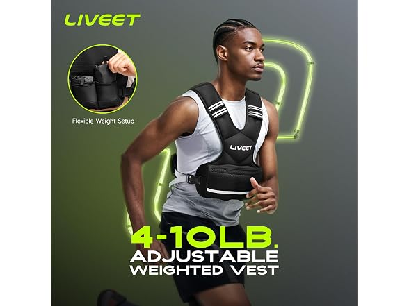 Liveet Adjustable Weighted Vest 4-10lbs