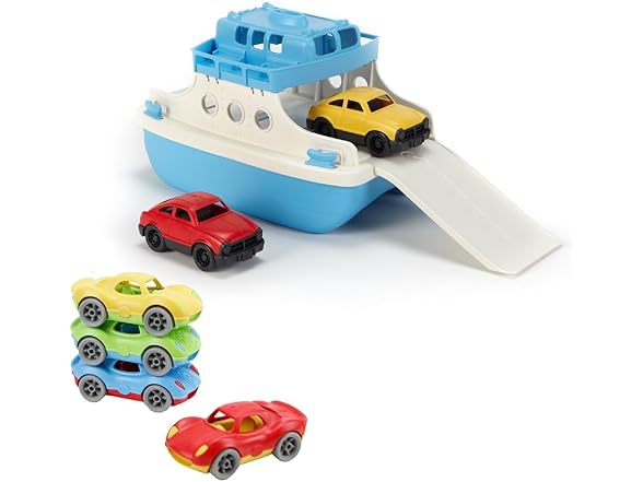Green Toys Ferry Boat & Stack & Link Racer Bundle 