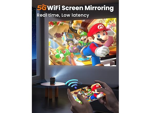 FATORK Mini Projector with 5G WiFi