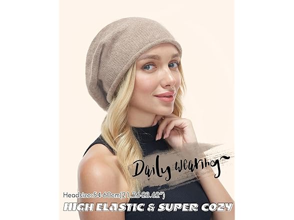 FURTALK Slouchy beanie-Mixed Brown