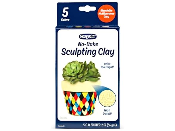 Crayola No Bake Sculpting Clay (5 Colors), 2oz