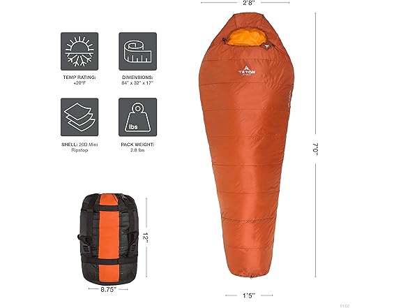 TETON ALTOS-S 20F Sleeping Bag