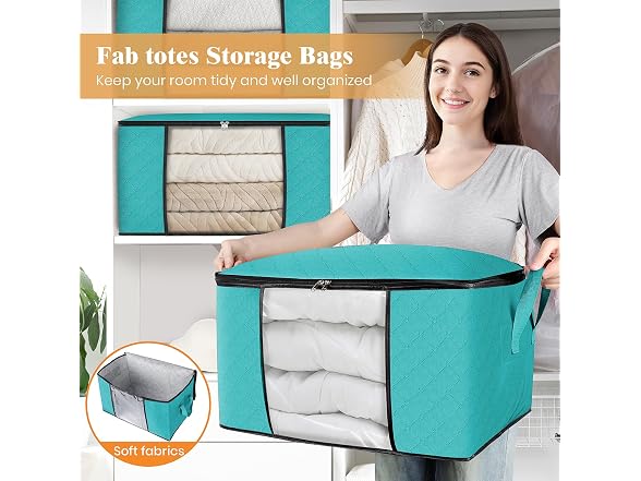 Fab totes 60L Green 6 Pack Storage Bags