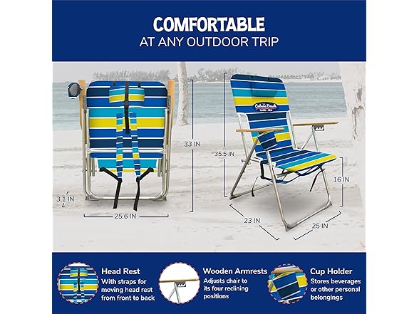 Cabana Beach Folding Chair, Bold Stripe