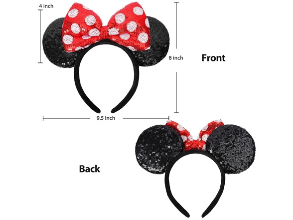 Mouse Sequin Ears Headband 2 Pack