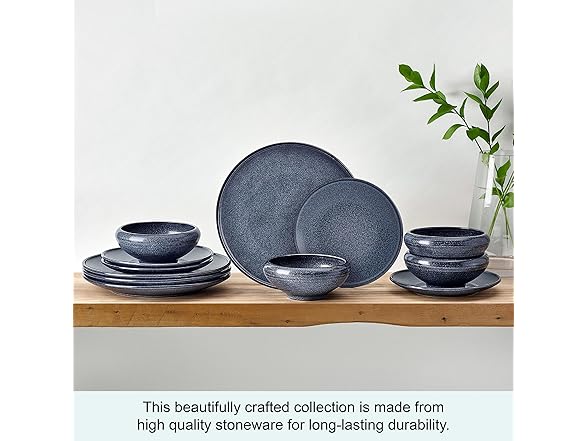 Mikasa Rylan 12 Piece Dinnerware Plate Bowl Set