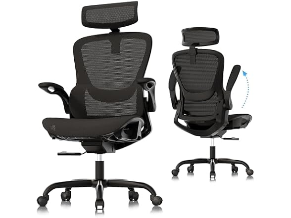 GABRYLLY Office Desk Chair w-Flip Up Arms