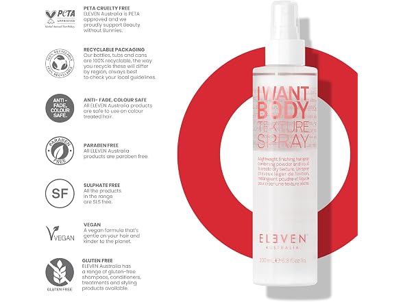 Eleven Australia I Want Body Texture Spray, 6.8 oz