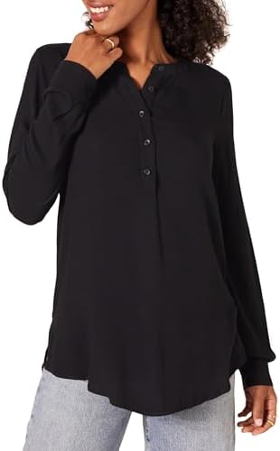Amazon Essentials Women's Long-Sleeve Woven Blouse, Black, XX-Large