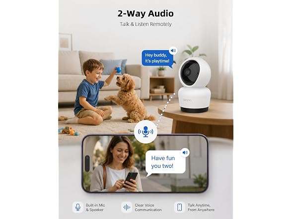 Swann 3K Indoor Pan Tilt WiFi Camera (1 or 2 Pack)