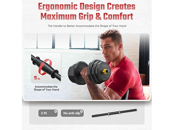 FEIERDUN Adjustable Dumbbells Set – 68lbs