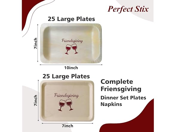 Perfect Stix Friendsgiving Plates and Napkins Set 