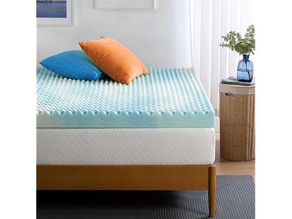 ZINUS 4" Swirl Gel Cooling Memory Foam Mattress Topper