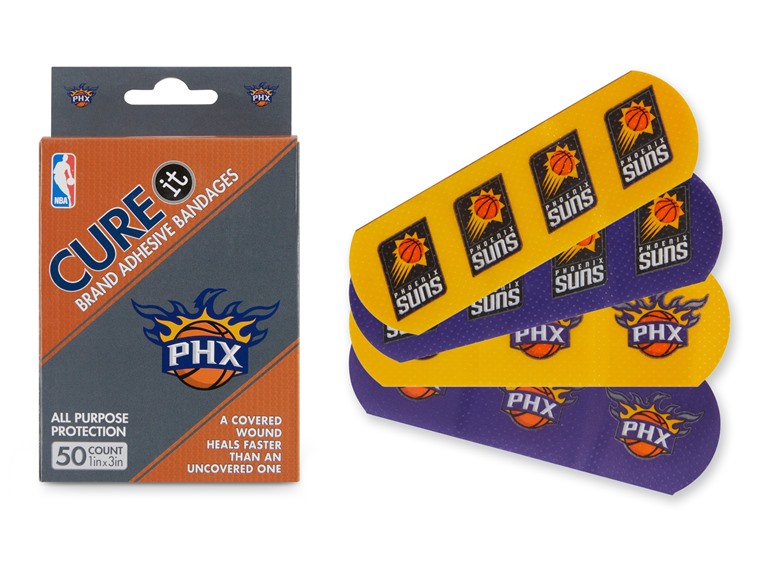 CURE IT  TRX-NBA-PHXSUN 10-Pack / 500ct 500ct NBA Team Adhesive Bandages  Phoenix Suns