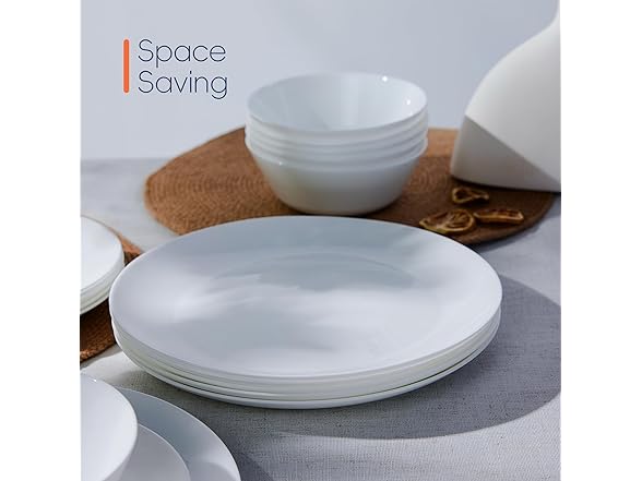 LaGlint W0670 Opal Glass White Dinner Plate