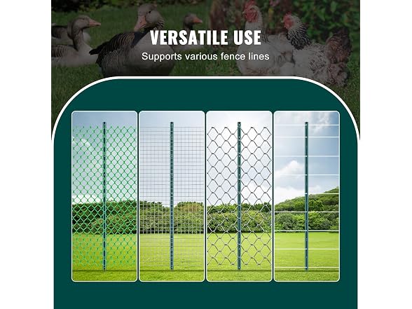 5 Feet Fence Post, 10 Pack U-Channel Heavy Duty