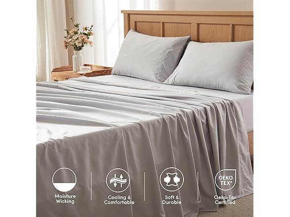Comfort Spaces Coolmax Moisture Wicking Sheet Set, TwinXL