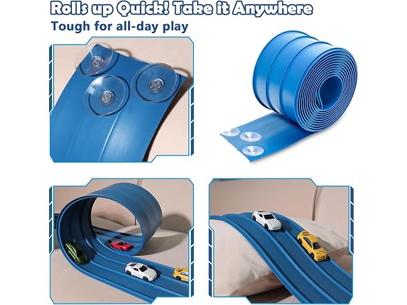 YUOIOYU 3-Lane Race Track for Kids