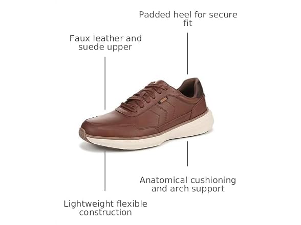 Dr. Scholl's Mens Jake Retro Sneaker Chile Brown Smooth 9.5 M