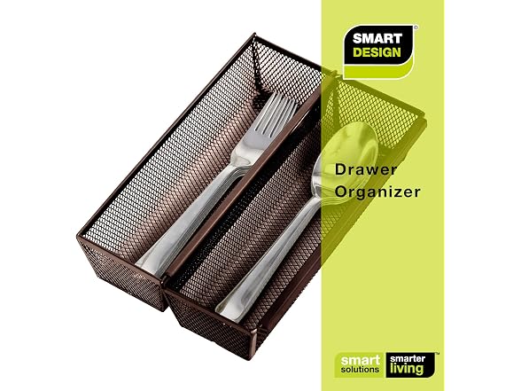 Smart Design Drawer Organizer, 9 x 3 Inch, 6-Pack, Bronze