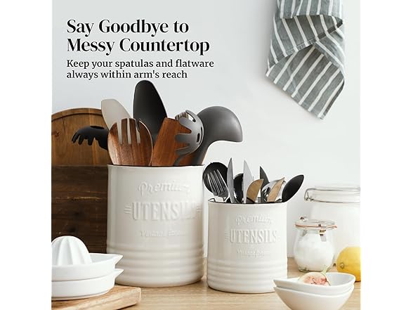 White Kitchen Utensil Holder 