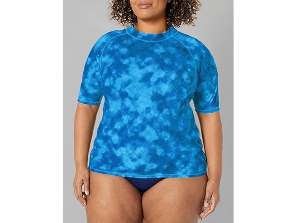 Kanu Surf Women's Plus Rash Top Blue (3X)