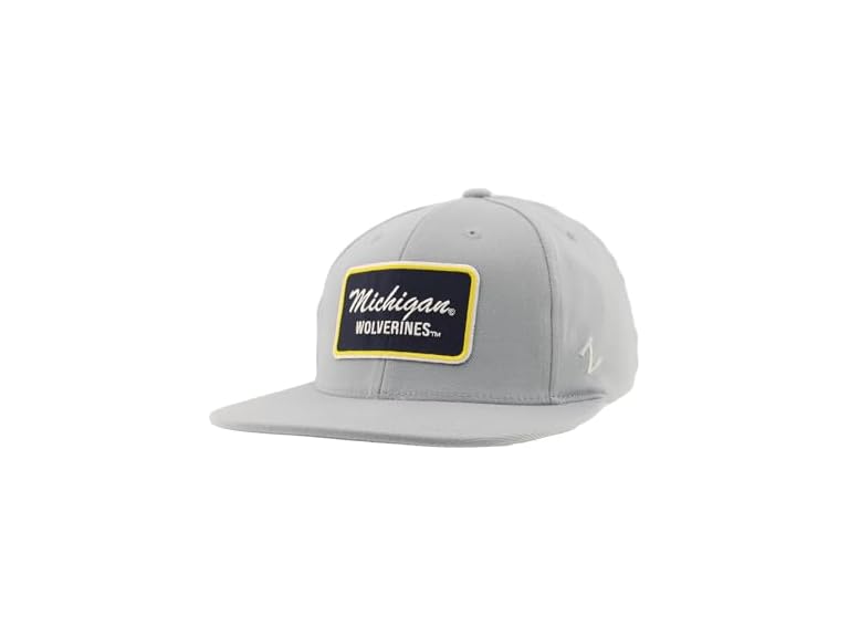 ZHATS Standard NCAA Officially Licensed Fitted Hat M15Z Brick Light Gray, Grey, Medium,Michigan Wolverines