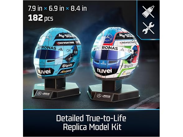 4D Build, Mercedes-AMG F1 Helmet Set 3D Model Kit
