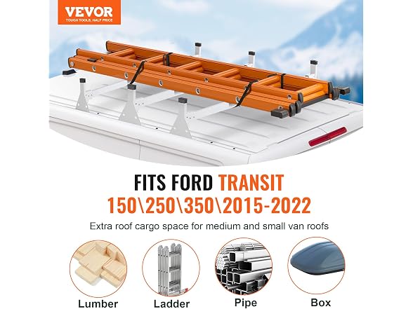Trailer Ladder Rack, 54" 3 Crossbars Ladder Roof