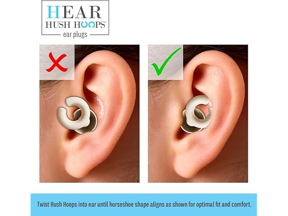 Hush Hoops Ear Plugs Ultra Soft Reusable Noise