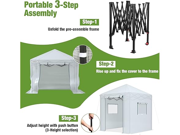 WORKPRO Greenhouse, 94" x70" x98" Blue