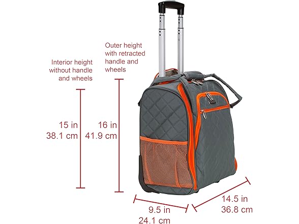 Rockland Melrose Upright Wheeled Underseat Carry-On