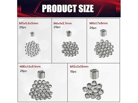 131PCS Helicoil Metric Thread Repair Tool Kit