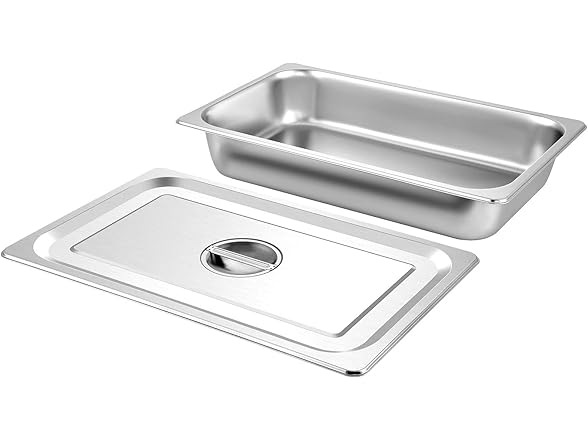 VEVOR 4 Pack Steam Table Pans 20.9 x 12.8 x 3.9 Inch Deep Steam Table