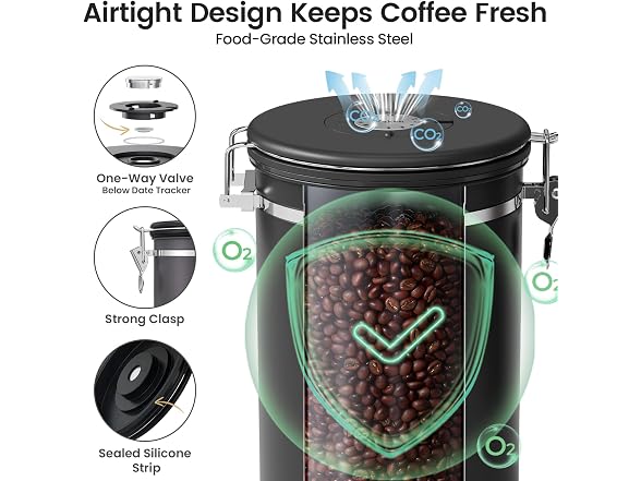 Veken Coffee Canister with Window