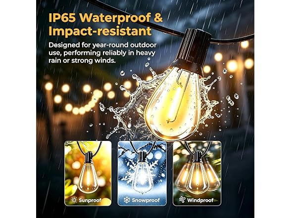 smareal 120FT Outdoor String Lights