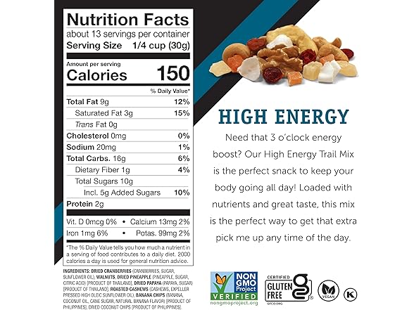 1PK Power Up Premium Trail Mix - High Energy