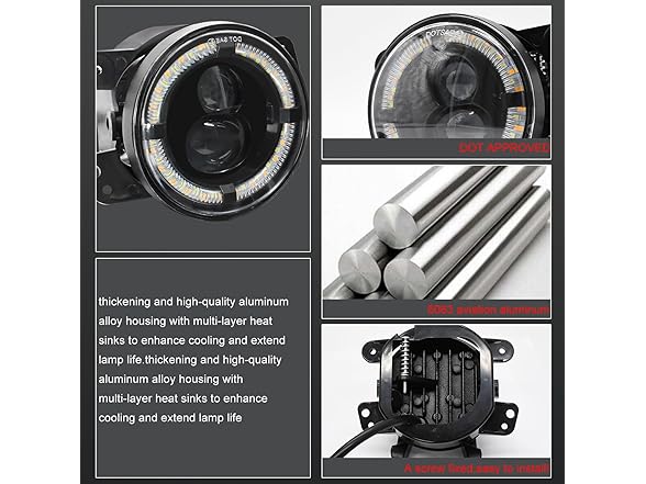 TopAutoGear 4 Inch Round LED Fog Lights