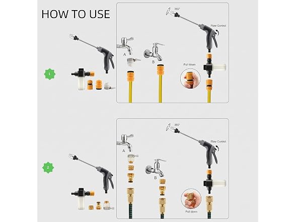 Pressure Washer Gun with Foam Cannon & 6 Adapters