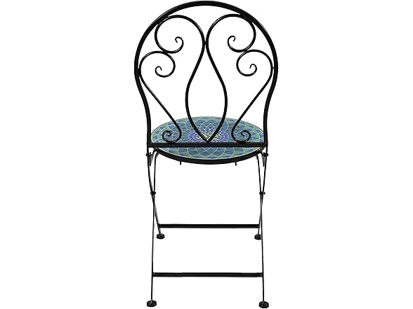 Sunnydaze Mosaic Tile Folding Bistro Chairs