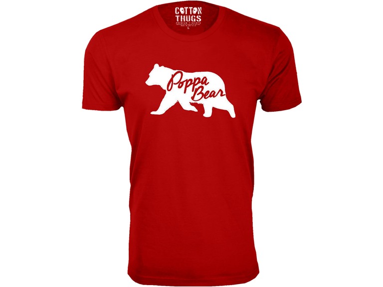 Men Poppa Bear Silhouette Dad T-Shirt