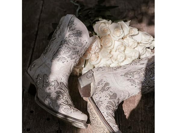Corral Western Wedding White Booties