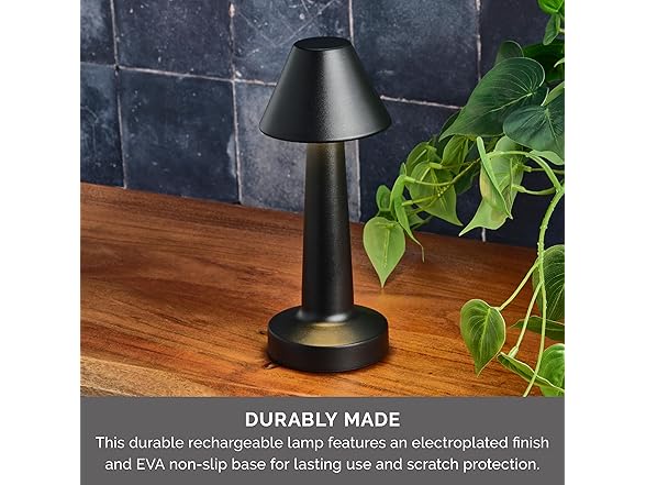 Elements Rechargeable LED Table Lamp Nine Inch Black