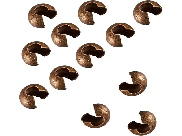 Pandahall 200pcs Brass Crimp Beads Covers 4mm