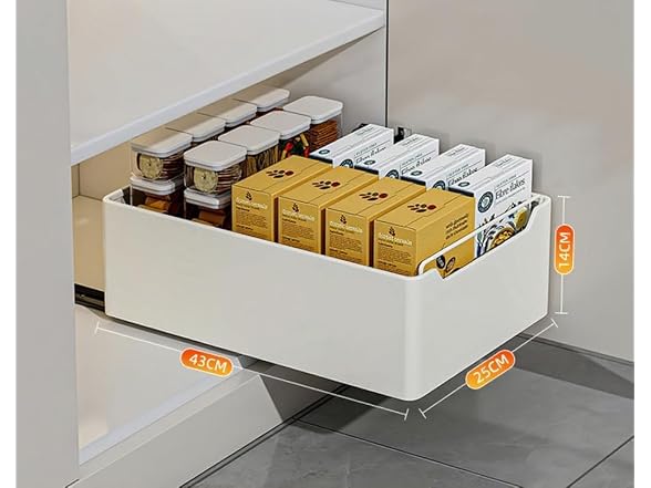 Takywep 25CM Wide Adhesive Pull Out Cabinet Organizer