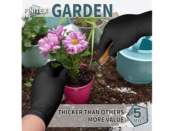 FINITEX 5mil Black Nitrile Disposable 1000ct Gloves