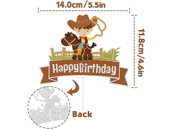 Cowboy Happy Birthday Cake Topper