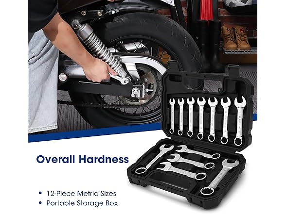 WORKPRO 12-piece Stubby Wrench Set Green