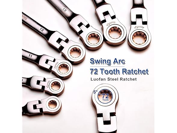 23-Piece Flex-Head Ratcheting Combination Wrench Set-Includes 14PCS
