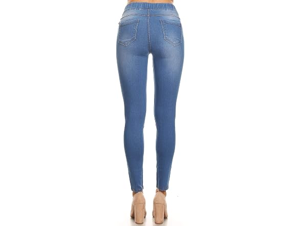 Jvini Women (L) High Waist Stretchy Pull-On Jean